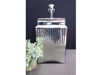 Fluted Metallic Slab Lamp Base - Jamie Young Company Made In India