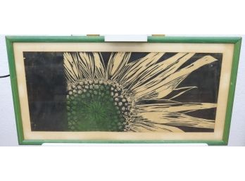 Vintage Pop Art Style Tricolor Sunflower Print