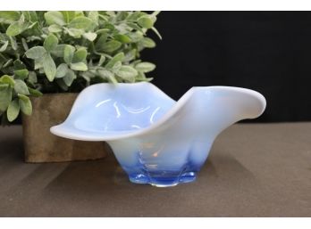 Vintage Duncan & Miller Canterbury Bells Blue Opalescent Floriform Vase