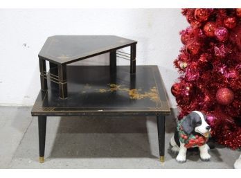 Mid Century Japonisme Two Tier Twist Corner Table