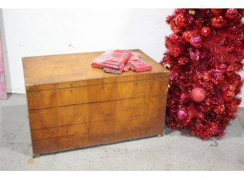 Well-Travelled Vintage  Trunk Brass Mounted Corner Guards And Feet