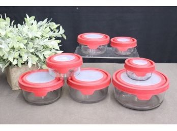 Group Lot Of Anchor TrueSeal Glass Food Prep & Storage Set Of 7