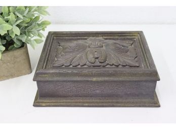 Vintage Rustic Carved Acanthus And Seed Lidded Box