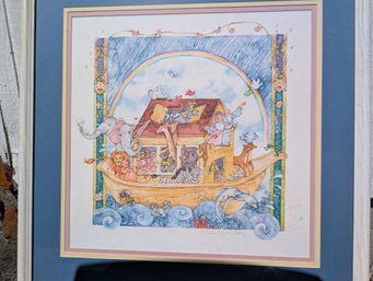 Debbie Kingston Baker Noahs Ark Framed Lithograph NO SHIPPING