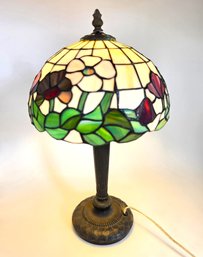 Small Tiffany Style Floral Stained Glass Table Lamp