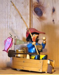 Steinbach 12' Wooden German Fisherman Smoking Pipe Music Box