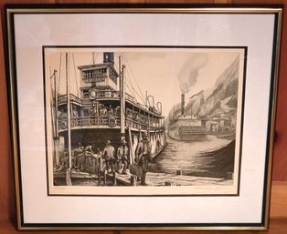 Signed Steamboat Print 'COLUMBIAN' Limited Edition 370/375 - C. ~1970s