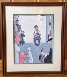 Framed Norman Rockwell Print 'The Veterinarian' C. 1957