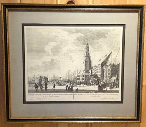 Amsterdam Winter View Etching Framed Print