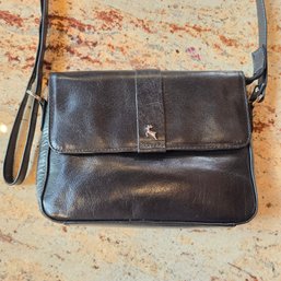 Ashwood Genuine Leather Black Crossbody Bag