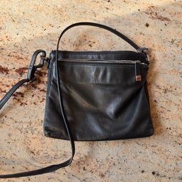 Margot Black Leather Crossbody Bag