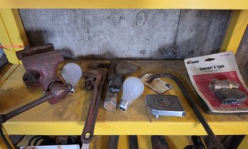 Tool Lot - Vice Grip, Pipe Wrench, Crowbar, Misc.