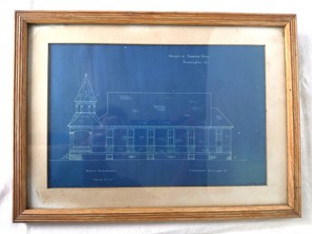 Chapel At Soldiers Home, Bennington Vt. Framed Architectural Blueprint
