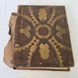 Antique Victorian Photo Album FILLED With Portraits, C. 1850s - Early 1900s