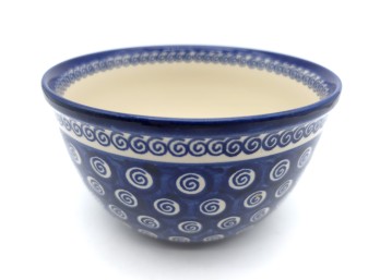 Boleslawiec Polish Pottery Large Swirl Pattern Bowl - 8'