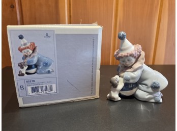 LLADRO Spain #05278 'Pierrot With Puppy And Ball' Figurine, C. 1980s