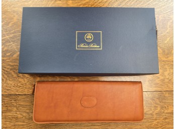 Brooks Brothers Genuine Leather Travel Portfolio / Organizer With Original Box