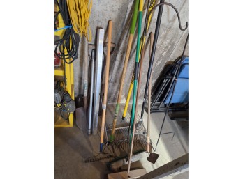 Bulk Gardening Tool Lot - Shovels, Rakes, Hoe, Digging Tools