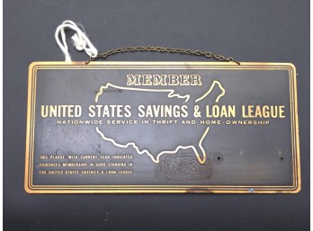 United States Savings & Loan League Member Brass Plaque, C. 1940s-1960s