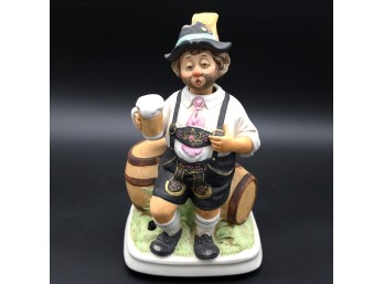 WACO Melody In Motion 'Willie The Yodeler' Large Porcelain Music Box Figurine, Battery Operated