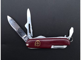 Vintage Maroon Handle Multi-tool Swiss Army Pocket Knife