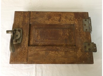 Distressed Wood Cabinet / Ice Chest Door With Latch & Hinges, C. ~early 20th C.