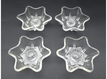 Clear Glass Star-Shaped Candle Holders, 4'