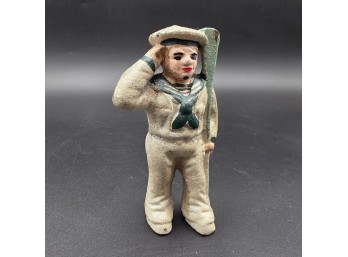 Cast Iron Sailor Figural Coin Bank, C. 1970 - 80s
