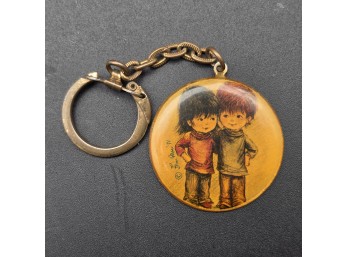 Vintage Fran Mar '71 Moppets Children Illustrated Keychain
