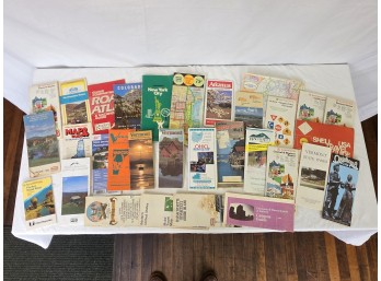 Massive Lot Of U.S. State & City Travel Maps & Brochures - C. ~1970s-1990s