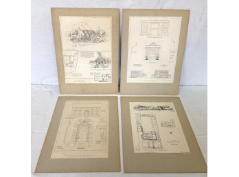 Antique Architectural Home Design Prints - C. 1910 - 40s