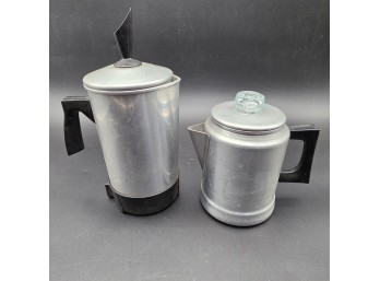 Comet Aluminum & Electric Coffee Percolators C. ~1950s-1970s