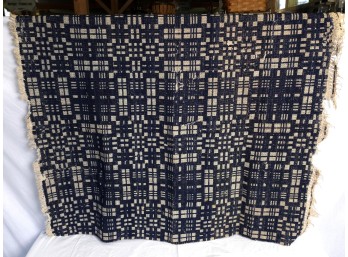 Antique Hand-Woven Textile Coverlet, C. 1900-1950s