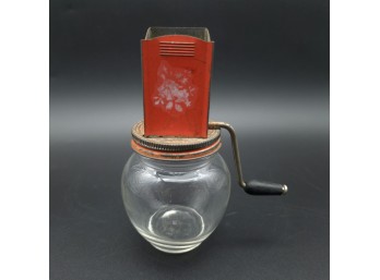 Vintage Nut Grinder With Glass Jar, C. 1940s-1960s