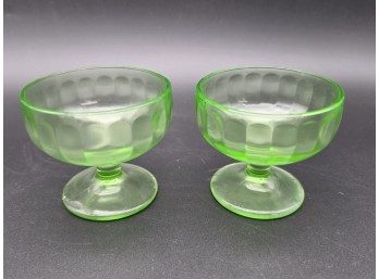 Uranium Glass Dessert Cups C. ~1930s