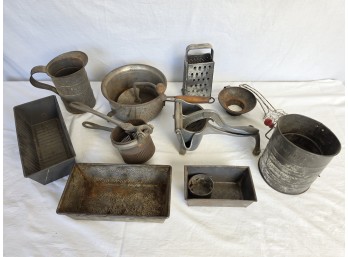 Vintage Tinware & Misc. Kitchen Utensils, C. ~1920s - 1960s