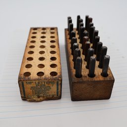 Vintage Steel Stamps Set 1/8' Letters