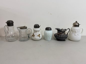 Group Of Syrup Pitchers & Muffineer