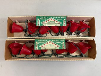 (2) Sets Of Yule Glo Electric Twinkling Bells, Vintage Christmas Lights