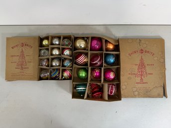 (2) Shiny Brite Boxes Full Of Christmas Ornaments