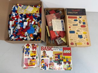Erector Set With Early Lego & Loc Bloc