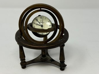 Omega Brass/ Bronze Gimballed Gyroscopic Miniature Clock