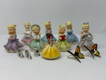 (7) Vintage Day Of The Week Girl Figures