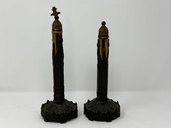 Pair Of English Victorian Privacy Shield Fans By B Day & Sons Birmingham