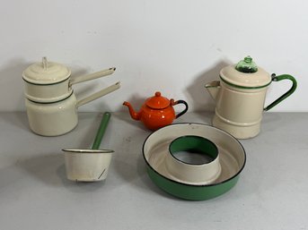 6 Pieces Of Enamelware