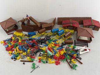 Plastic And Tin Cowboys & Indians Playsets