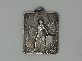 .900 Silver Swiss Military Pendant Medal Form 1914