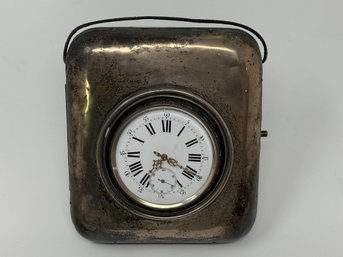 Large Swiss Pocket Watch In Birmingham Silver Travel Case