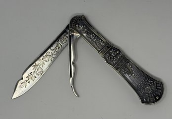 Intricately Detailed Coin Silver Fruit Knife