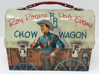 1950s Roy Rogers Chow Wagon Metal Lunchbox